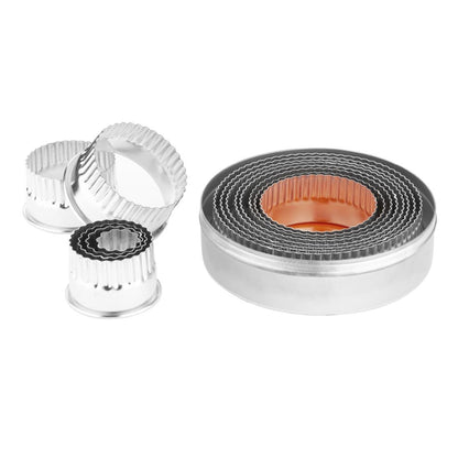 Vogue Round Fluted Pastry Cutter Set (11 Pack) • PAS-E019
