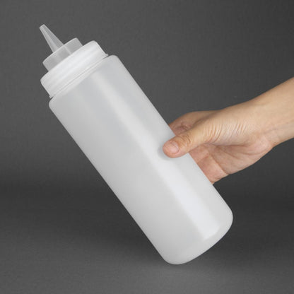 Vogue Clear Wide Neck Squeeze Sauce Bottle 910ml • PAS-E093