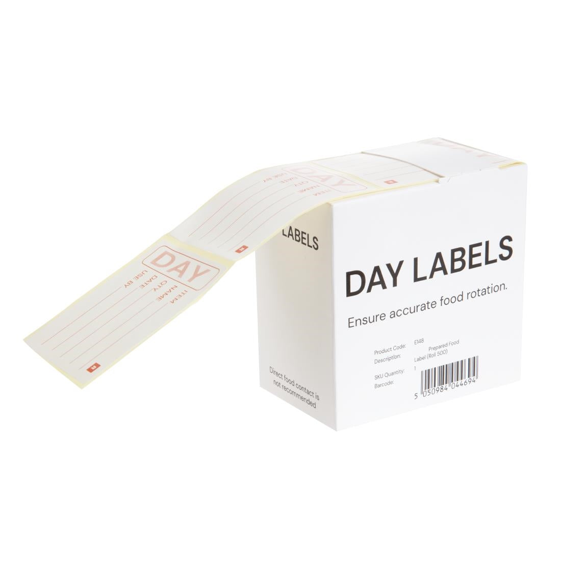 Hygiplas Removable Prepped Food Labels (500 Pack) (50mm | Pack: 500 removeable labels) • PAS-E148
