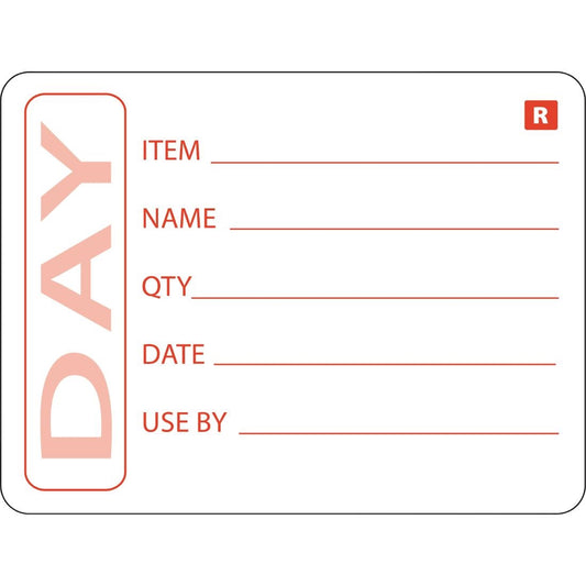 Hygiplas Removable Prepped Food Labels (500 Pack) (50mm | Pack: 500 removeable labels) • PAS-E148