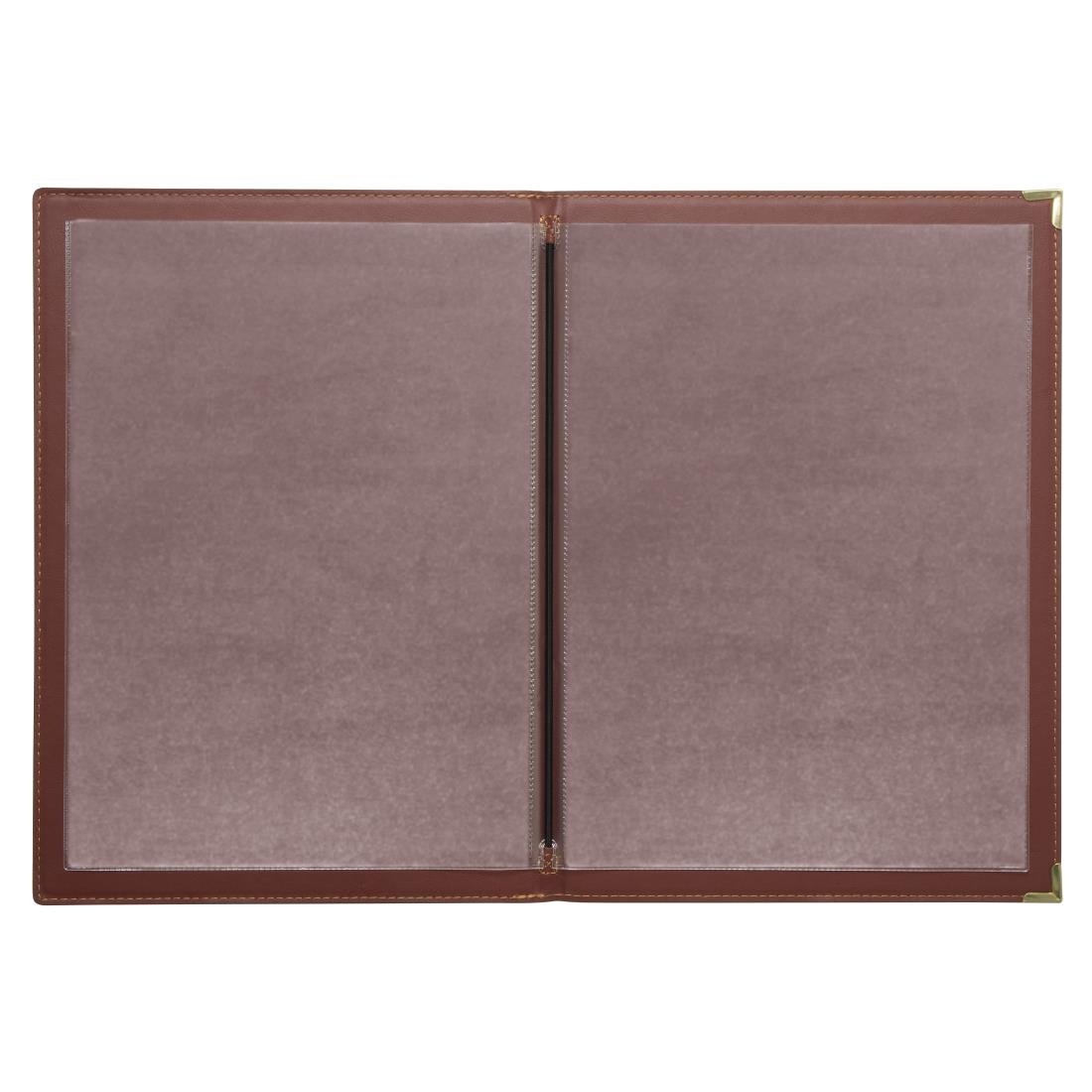Olympia Leatherette Style Menu Cover A4 4 Card • PAS-E222