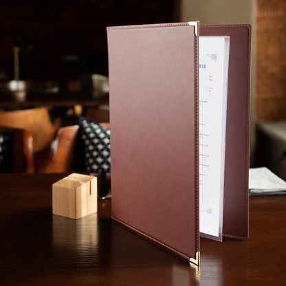 Olympia Leatherette Style Menu Cover A4 4 Card • PAS-E222