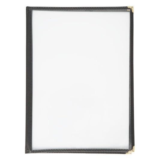 Olympia American Style Menu Cover Four Card Black A4 • PAS-E293