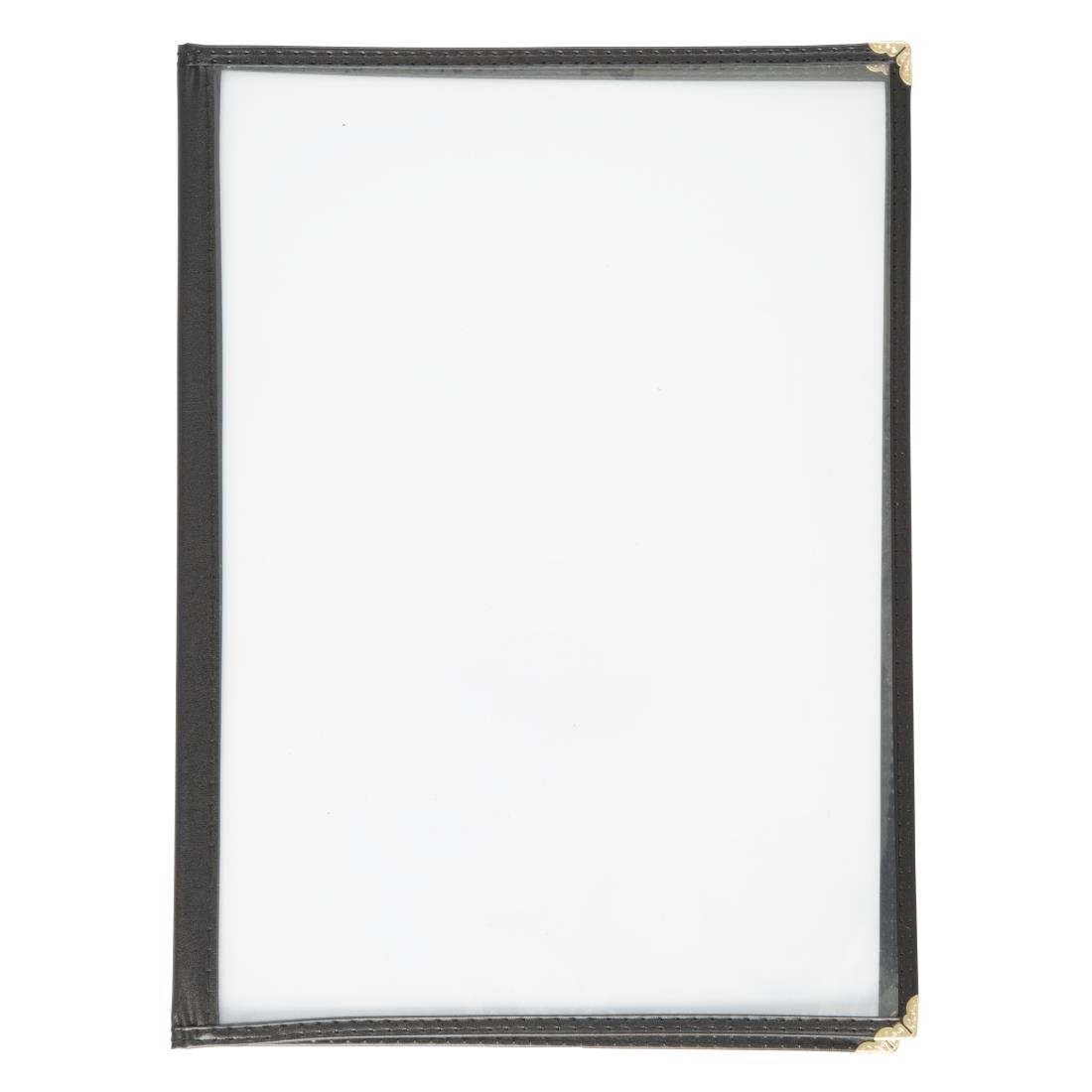 Olympia American Style Menu Cover Four Card Black A4 • PAS-E293