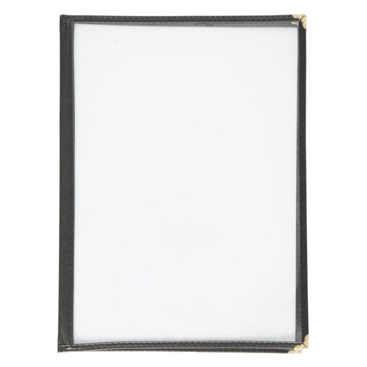 Olympia American Style Menu Cover Four Card Black A4 • PAS-E293