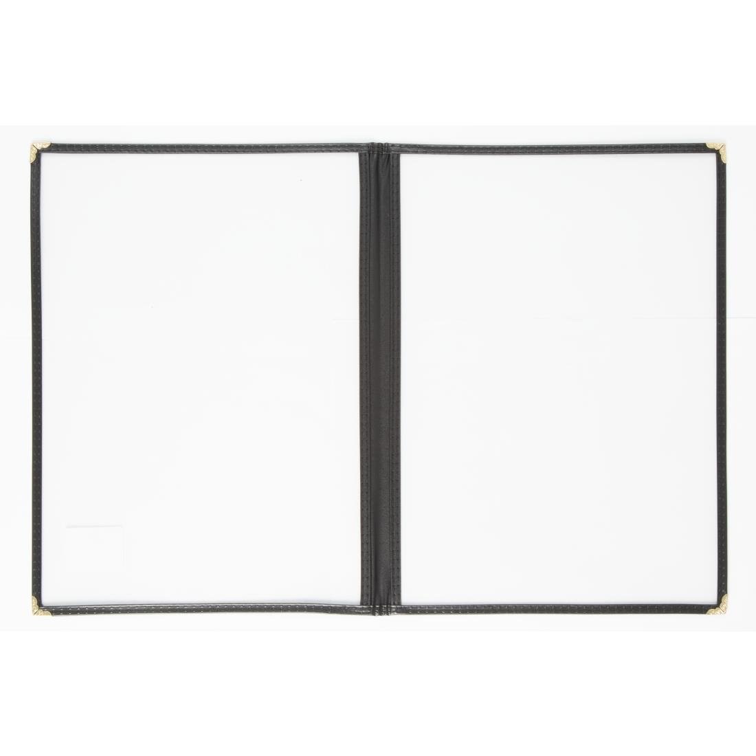 Olympia American Style Menu Cover Four Card Black A4 • PAS-E293