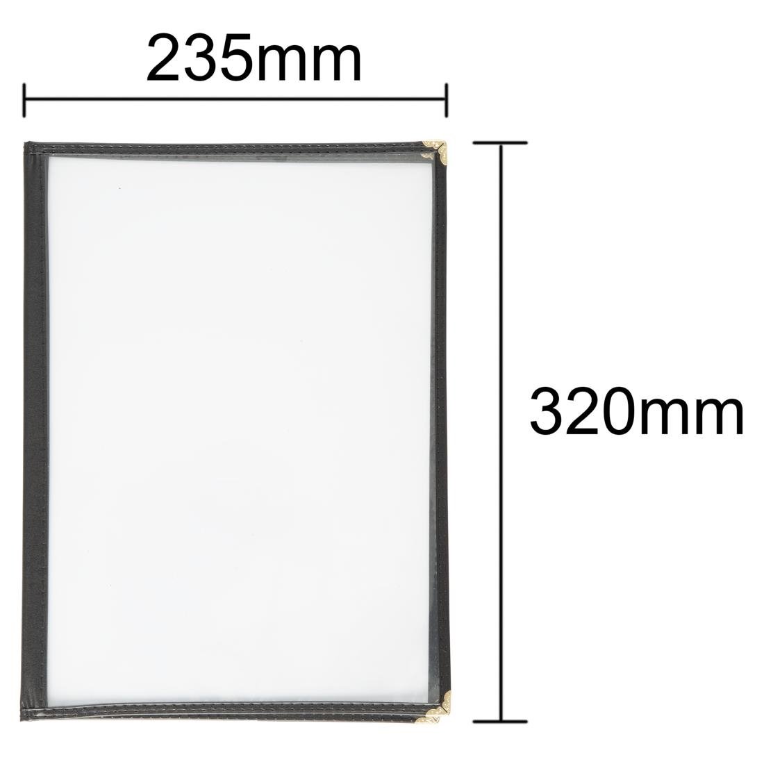 Olympia American Style Menu Cover Four Card Black A4 • PAS-E293