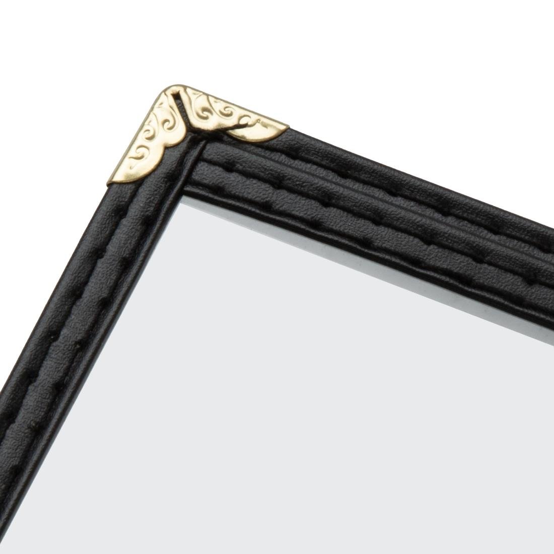 Olympia American Style Menu Cover Four Card Black A4 • PAS-E293