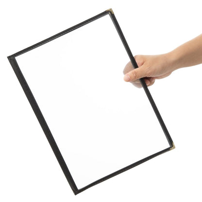 Olympia American Style Menu Cover Four Card Black A4 • PAS-E293