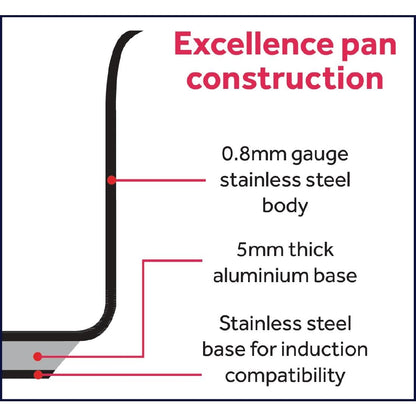 Matfer Bourgeat Excellence Stainless Steel Casserole Pan 400mm • PAS-K794