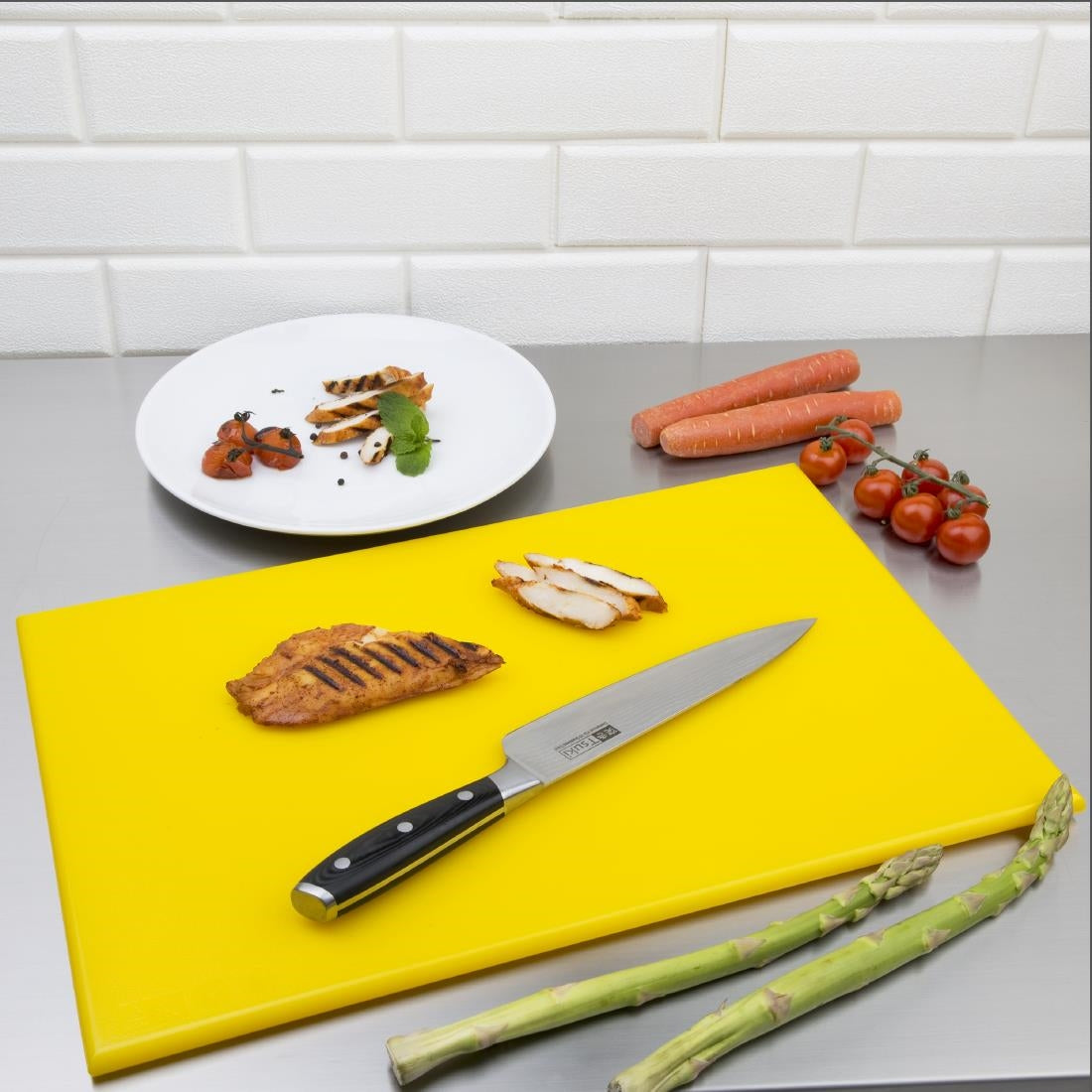 Hygiplas Antibacterial High Density Chopping Board  Yellow - 455x305x12mm • PAS-F156