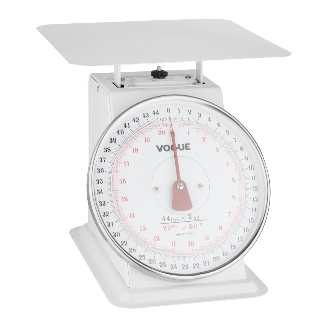 Vogue Kitchen Scale Flat Top 20kg/44lbs -Grad. 50g/2oz • PAS-F175