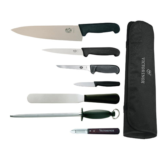 Victorinox 25cm Chefs Knife with Hygiplas & Vogue Knife Set • PAS-F202