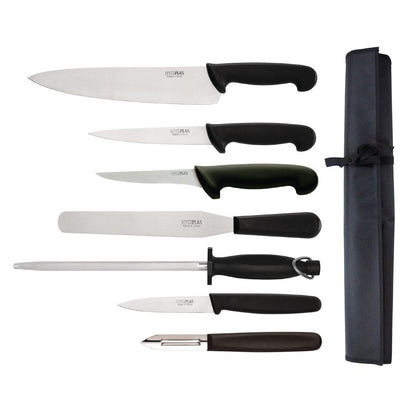 Hygiplas 7 Piece Knife Starter Set With 265mm Chef Knife and Roll Bag • PAS-F203