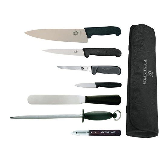 Victorinox 215mm Chefs Knife with Hygiplas & Vogue Knife Set • PAS-F221