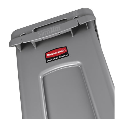 Rubbermaid Slim Jim Container with Venting Channels Grey 60Ltr • PAS-F603