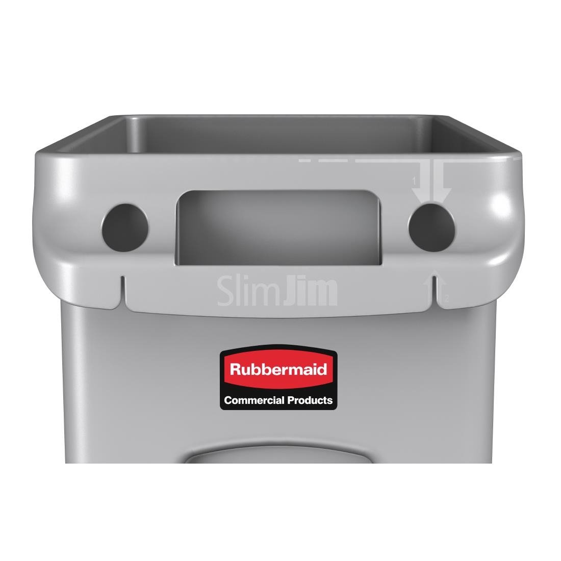 Rubbermaid Slim Jim Container with Venting Channels Grey 60Ltr • PAS-F603