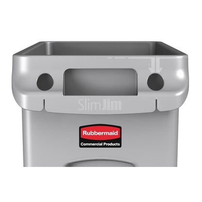 Rubbermaid Slim Jim Container with Venting Channels Grey 60Ltr • PAS-F603