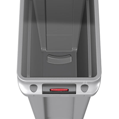 Rubbermaid Slim Jim Container with Venting Channels Grey 60Ltr (Material: Plastic | Colour: Grey | Capacity: 60Ltr | 279(W)x635(H)x558(D)mm) • PAS-F603