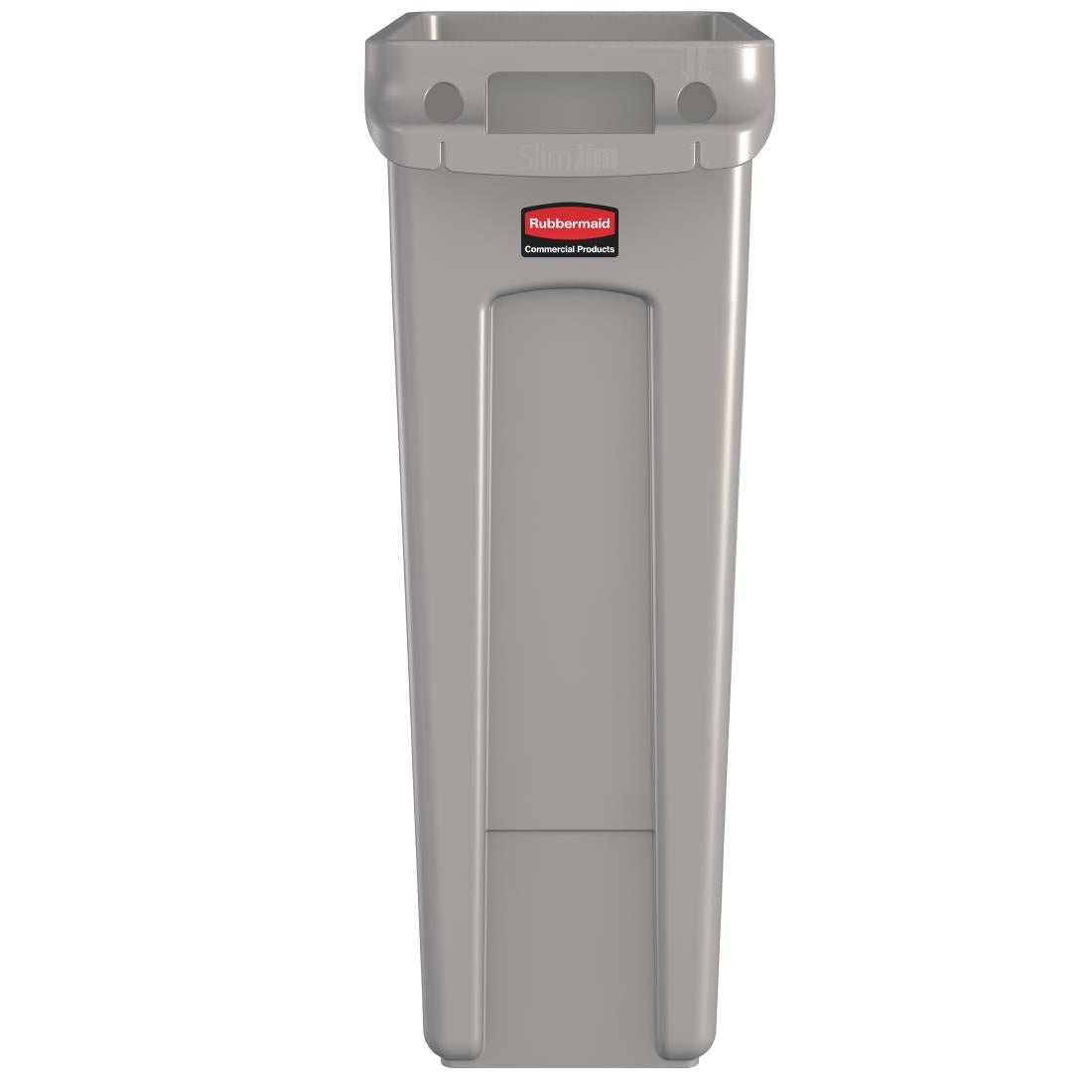 Rubbermaid Slim Jim Container with Venting Channels Grey 60Ltr (Material: Plastic | Colour: Grey | Capacity: 60Ltr | 279(W)x635(H)x558(D)mm) • PAS-F603