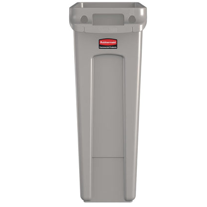 Rubbermaid Slim Jim Container with Venting Channels Grey 60Ltr (Material: Plastic | Colour: Grey | Capacity: 60Ltr | 279(W)x635(H)x558(D)mm) • PAS-F603