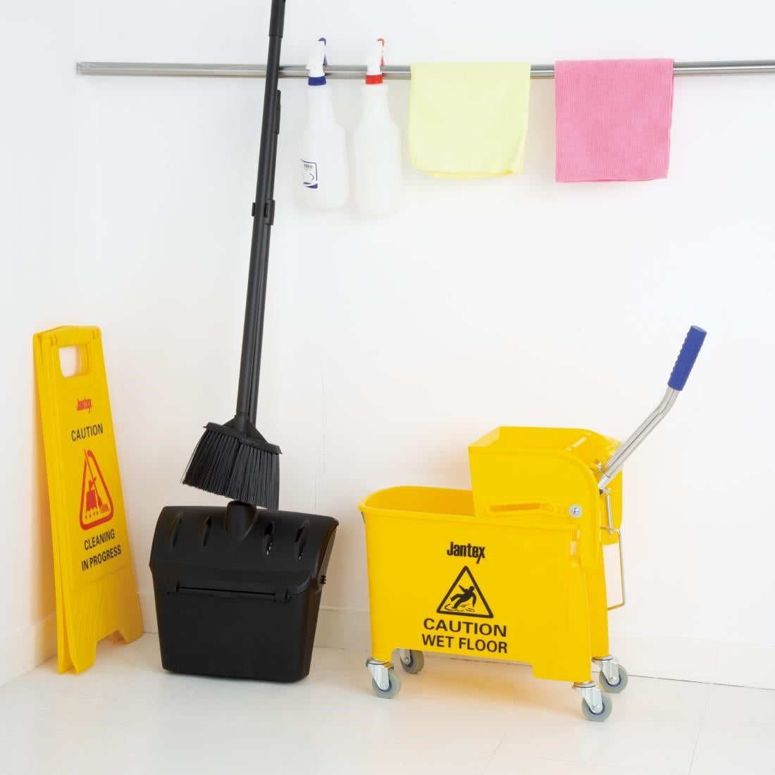 Jantex Mop Bucket & Side Wringer Yellow 15ltr • PAS-F951