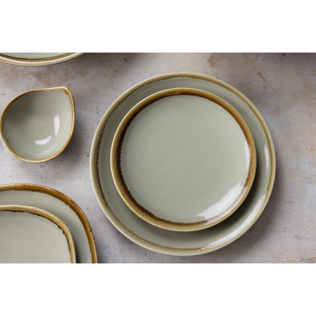 Olympia Kiln Round Coupe Plate Moss 230mm (6 Pack) (Pack of 6) • PAS-SA283