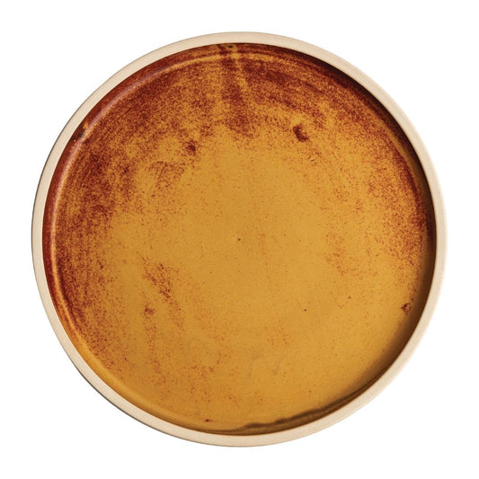 Olympia Canvas Flat Round Plate Sienna Rust 250mm (6 Pack) (250mm (Ø) | Pack Quantity: 6) • PAS-FA308