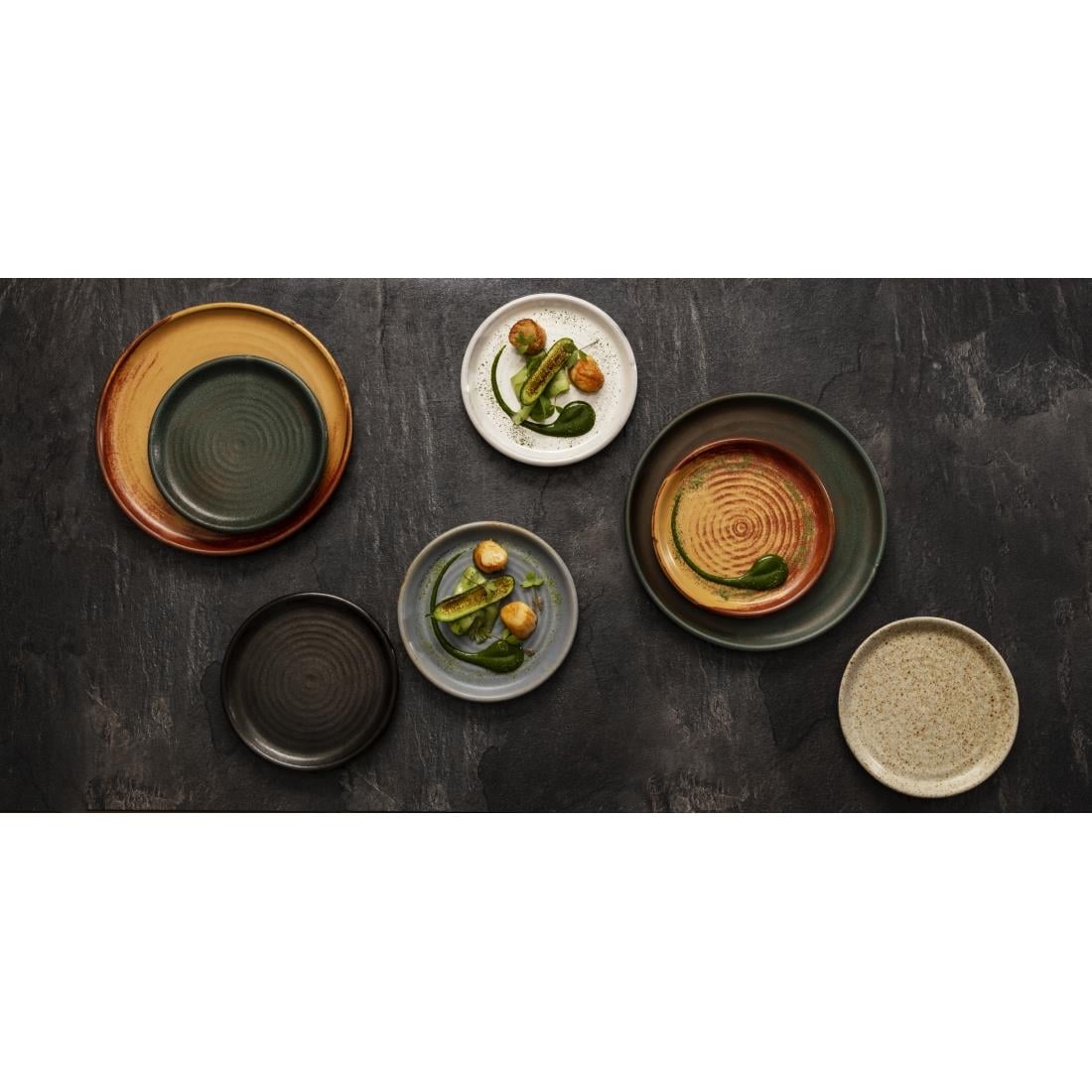Olympia Canvas Small Rim Round Plate Murano White 180mm (6 Pack) (180mm | Pack Quantity: 6) • PAS-FA330