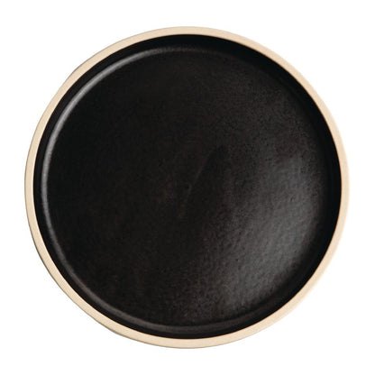 Olympia Canvas Flat Round Plate Delhi Black 180mm (6 Pack) (180mm (Ø) | Pack Quantity: 6) • PAS-FA314