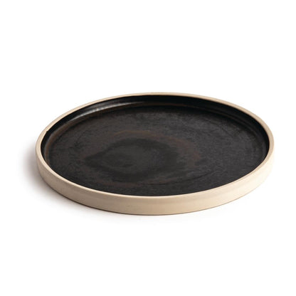 Olympia Canvas Flat Round Plate Delhi Black 250mm (6 Pack) (250mm (Ø) | Pack Quantity: 6) • PAS-FA315