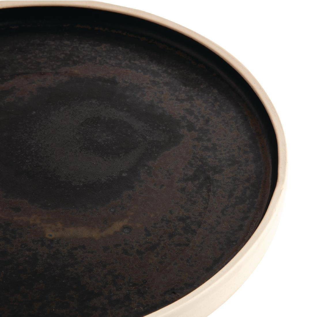 Olympia Canvas Flat Round Plate Delhi Black 250mm (6 Pack) (250mm (Ø) | Pack Quantity: 6) • PAS-FA315