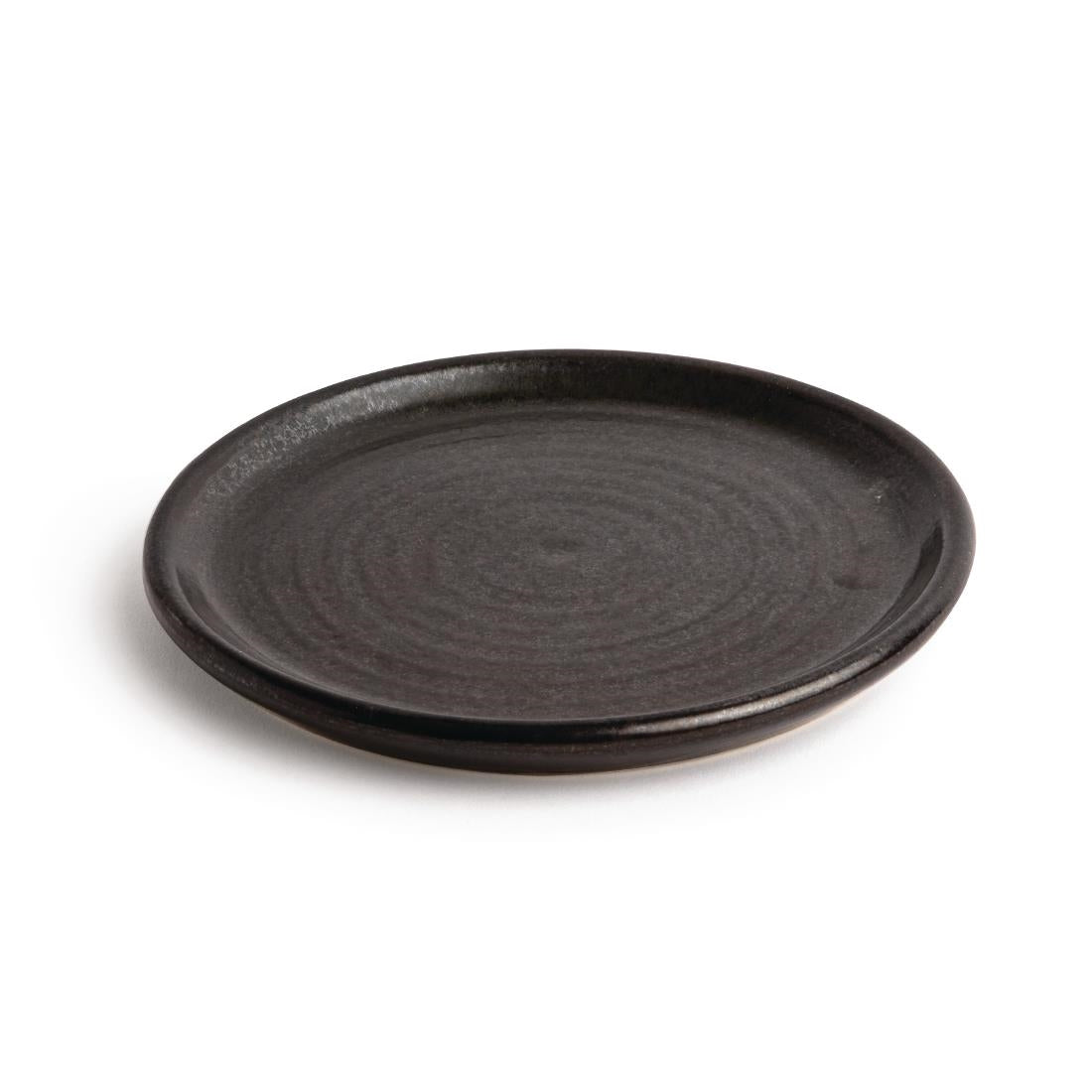 Olympia Canvas Small Rim Round Plate Delhi Black 180mm (6 Pack) (Pack of 6) • PAS-FA316