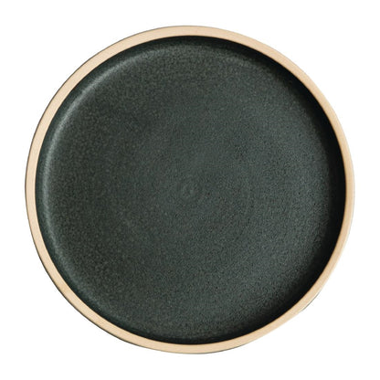 Olympia Canvas Flat Round Plate Green Verdigris 180mm (6 Pack) (7" / 180mm (Ø). Pack Quantity: 6) • PAS-FA321