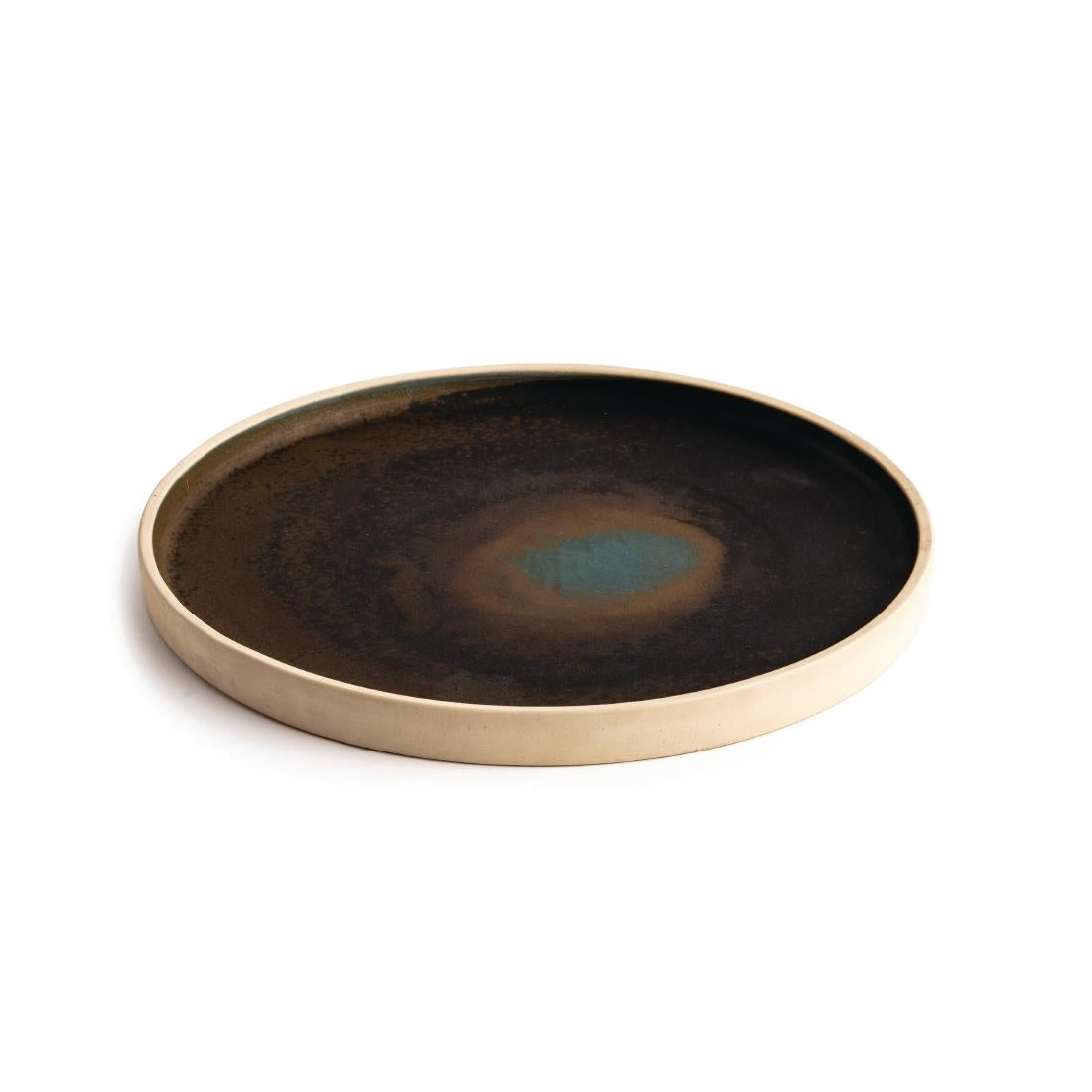 Olympia Canvas Flat Round Plate Green Verdigris 250mm (6 Pack) (10" / 250mm (Ø). Pack Quantity: 6) • PAS-FA322