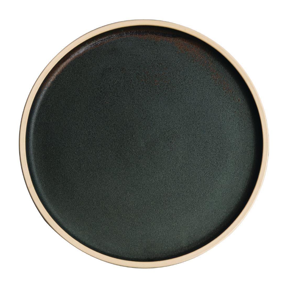 Olympia Canvas Flat Round Plate Green Verdigris 250mm (6 Pack) (10" / 250mm (Ø). Pack Quantity: 6) • PAS-FA322