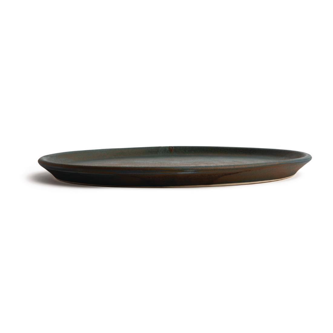 Olympia Canvas Small Rim Round Plate Green Verdigris 265mm (6 Pack) (10 1/2" / 265mm (Ø) | Pack Quantity: 6) • PAS-FA324