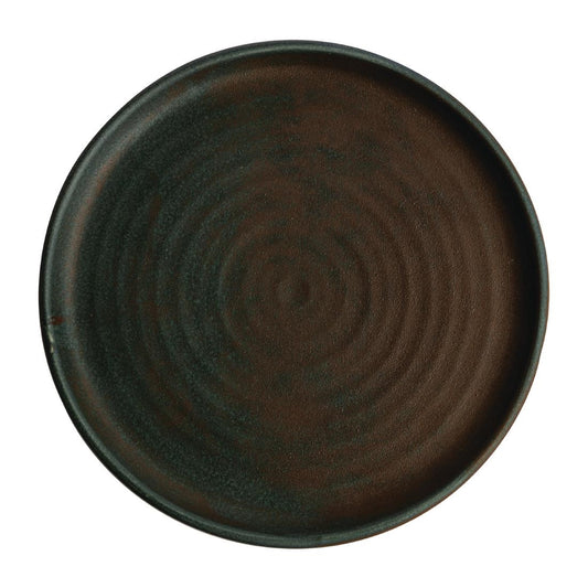 Olympia Canvas Small Rim Round Plate Green Verdigris 265mm (6 Pack) (10 1/2" / 265mm (Ø) | Pack Quantity: 6) • PAS-FA324