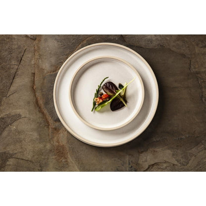 Olympia Canvas Flat Round Plate Murano White 250mm (6 Pack) (10" / 250mm (Ø). Pack Quantity: 6) • PAS-FA329