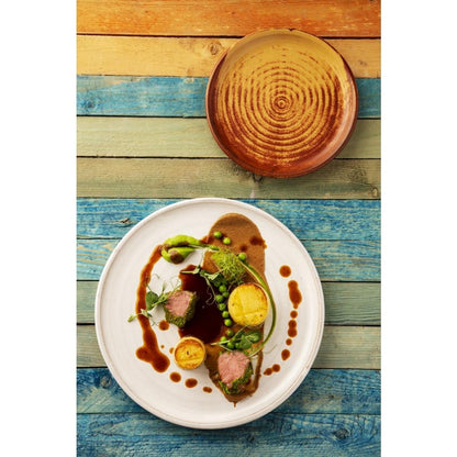 Olympia Canvas Small Rim Round Plate Sienna Rust 180mm (6 Pack) (Pack of 6) • PAS-FA309