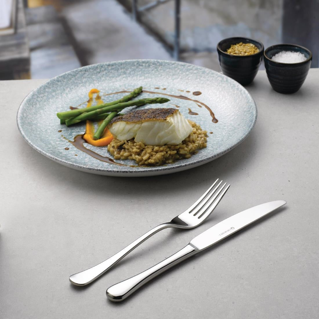 Churchill Studio Prints Raku Round Coupe Bowl Topaz Blue 248mm (12 Pack) (Pack of 12) • PAS-DE888