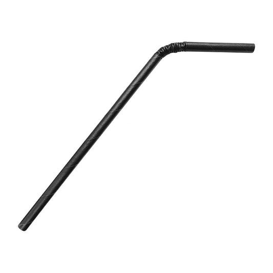 Fiesta Compostable Bendy Paper Straws Black (250 Pack) (210(L)mm |Pack Quantity: 250) • PAS-FB140