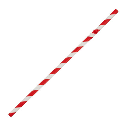 Fiesta Compostable Bendy Paper Straws Red Stripes (250 Pack) (210(L)mm | Pack Quantity: 250) • PAS-FB142