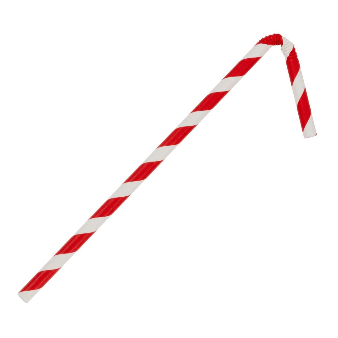 Fiesta Compostable Bendy Paper Straws Red Stripes (250 Pack) (210(L)mm | Pack Quantity: 250) • PAS-FB142