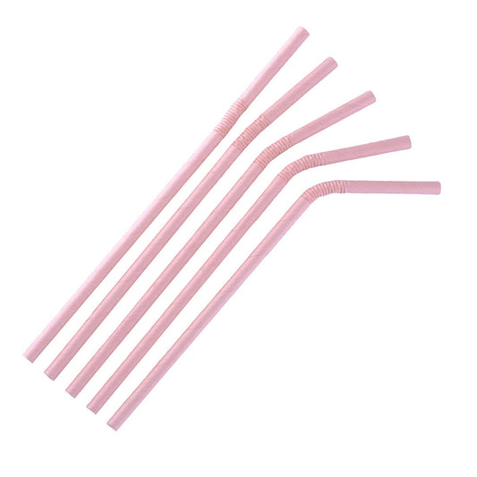 Fiesta Compostable Bendy Paper Straws Pink (250 Pack) (210(L)mm | Pack Quantity: 250) • PAS-FB144