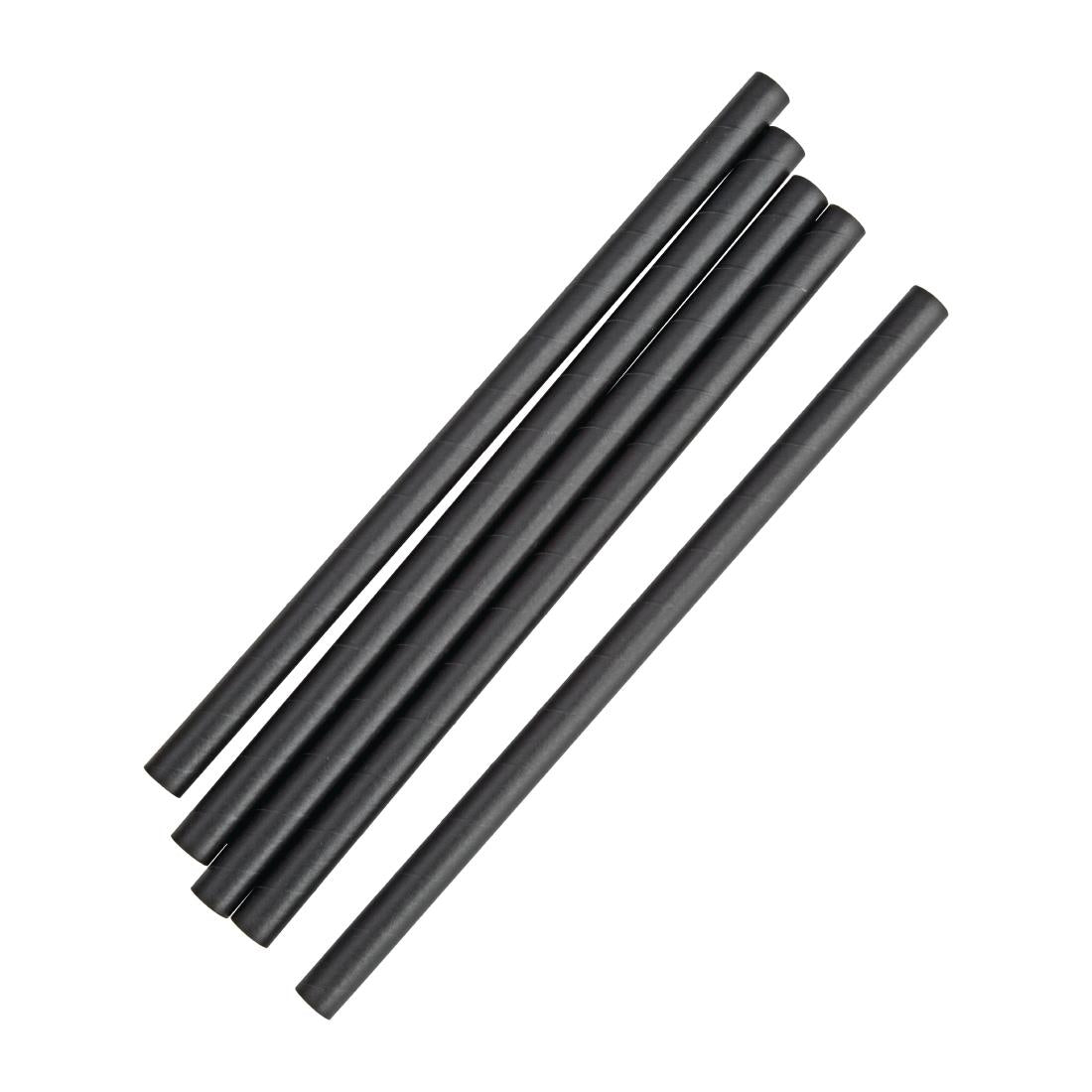 Fiesta Compostable Paper Smoothie Straws Black (Pack of 250) • PAS-FB145