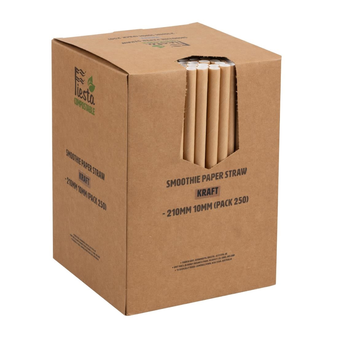 Fiesta Compostable Paper Smoothie Straws Kraft (250 Pack) (210(L)mm | Pack Quantity: 250) • PAS-FB146