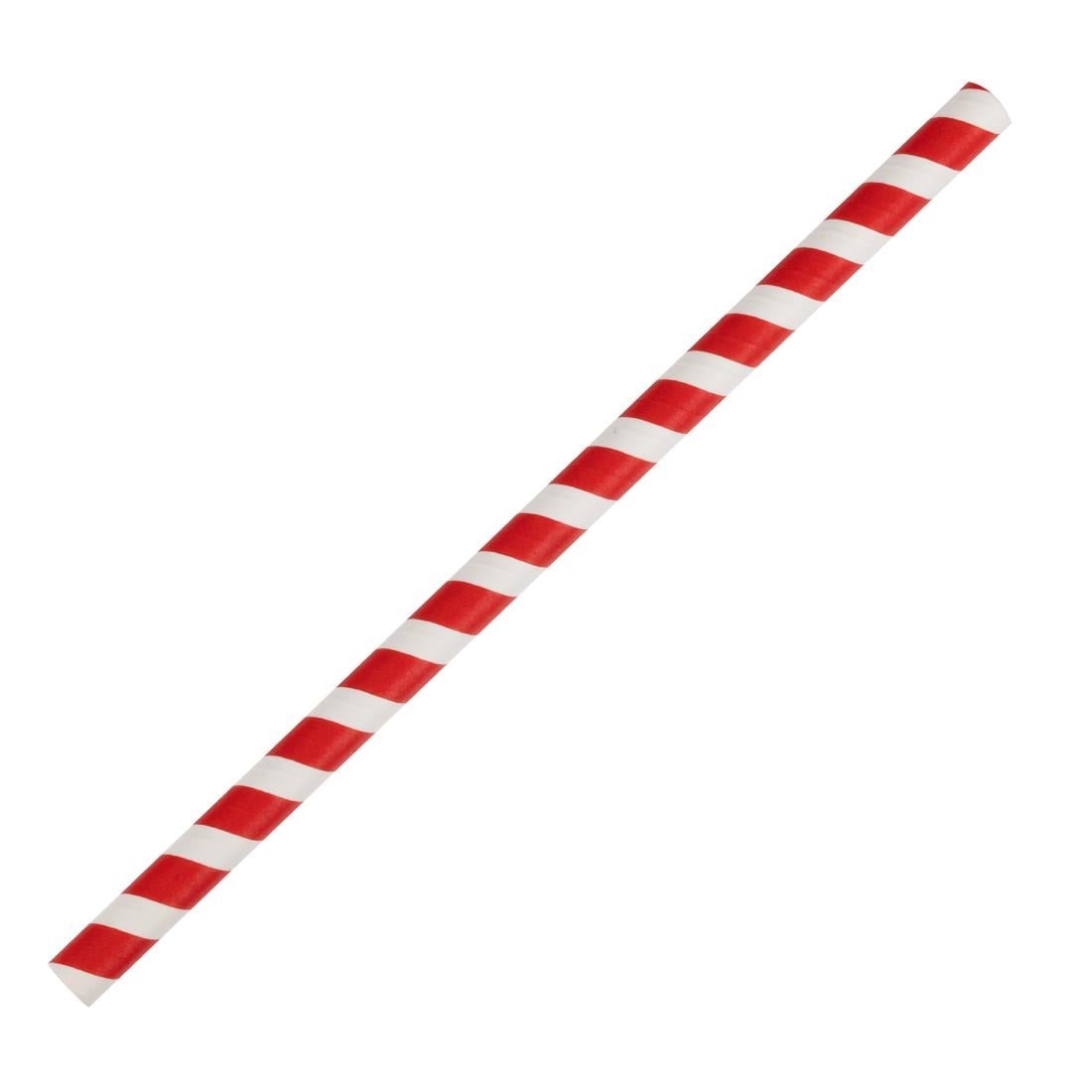 Fiesta Compostable Paper Smoothie Straws Red Stripes (250 Pack) (210(L)mm | Pack Quantity: 250) • PAS-FB147