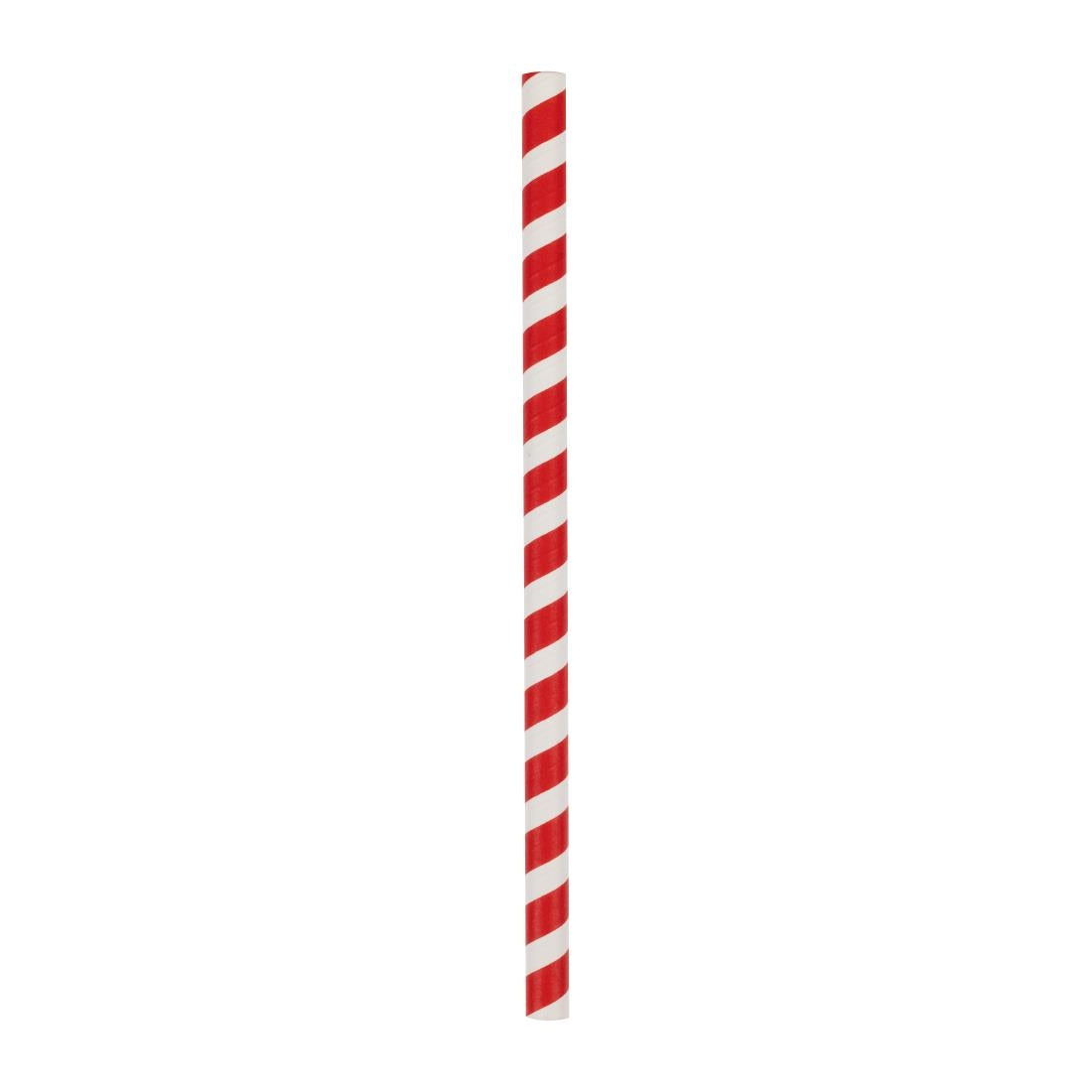 Fiesta Compostable Paper Smoothie Straws Red Stripes (250 Pack) (210(L)mm | Pack Quantity: 250) • PAS-FB147