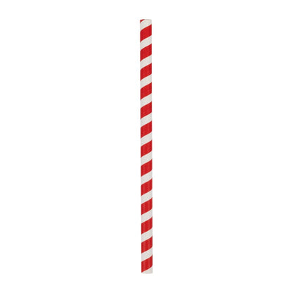 Fiesta Compostable Paper Smoothie Straws Red Stripes (250 Pack) (210(L)mm | Pack Quantity: 250) • PAS-FB147